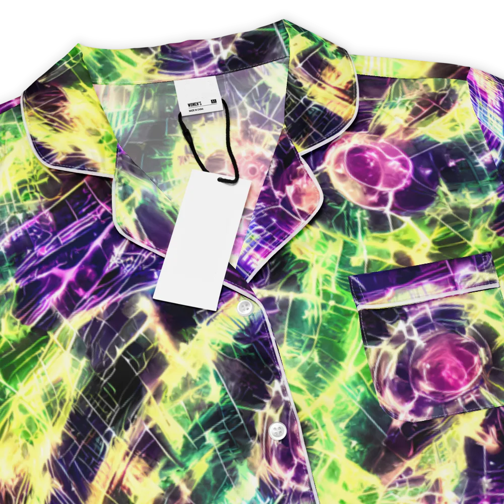 Ultraviolet Collision on Women's Short Sleeve Pajama Top — Product details