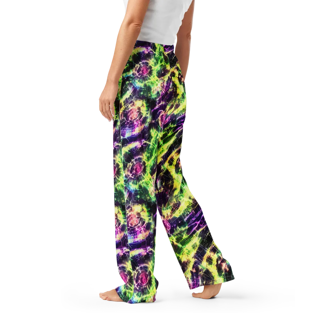 Ultraviolet Collision on Women's Pajama Pants — Left