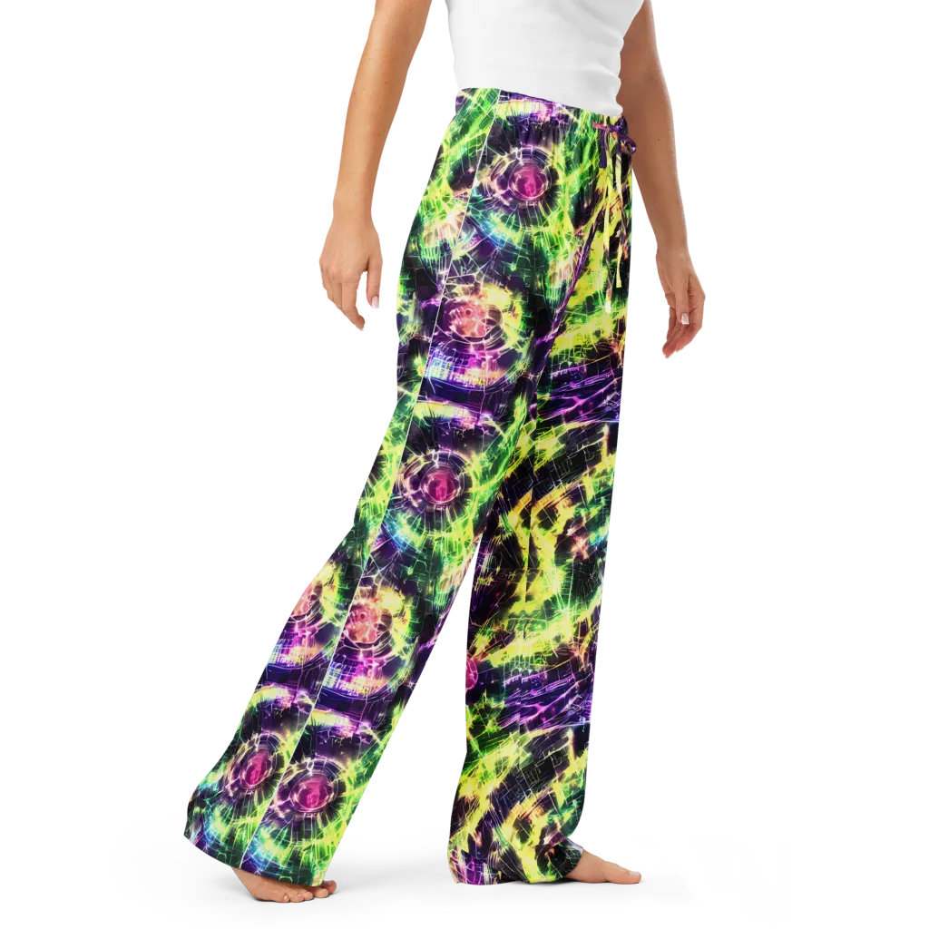 Ultraviolet Collision on Women's Pajama Pants — Right Front