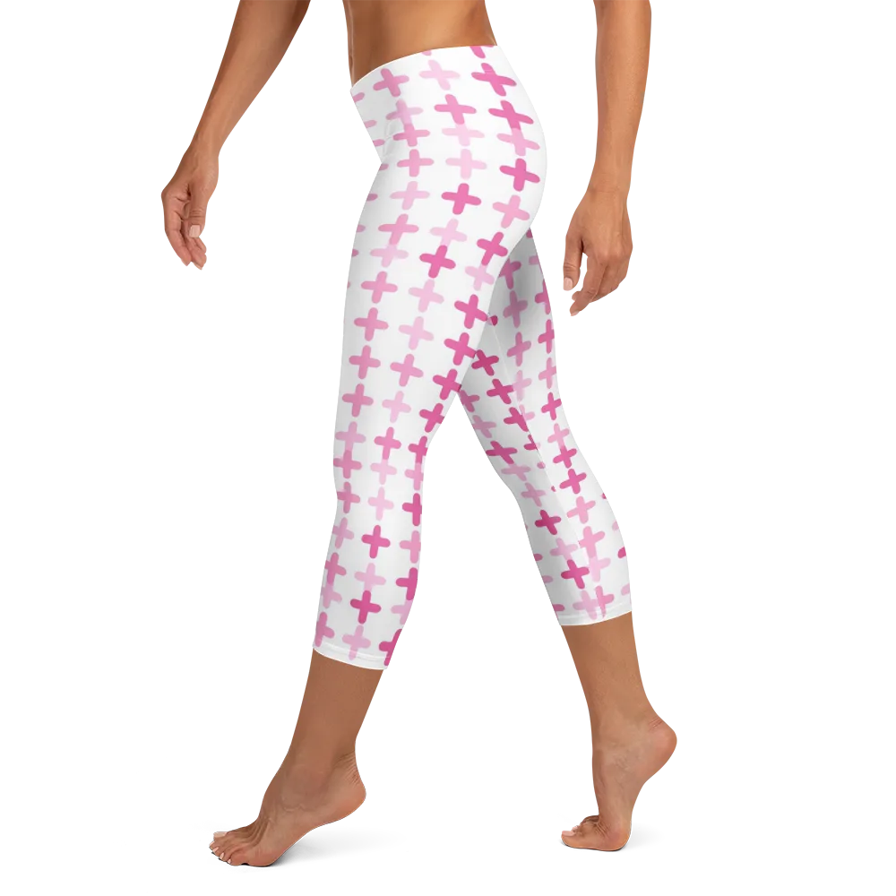 Candy Crosses on Capri Leggings — Left