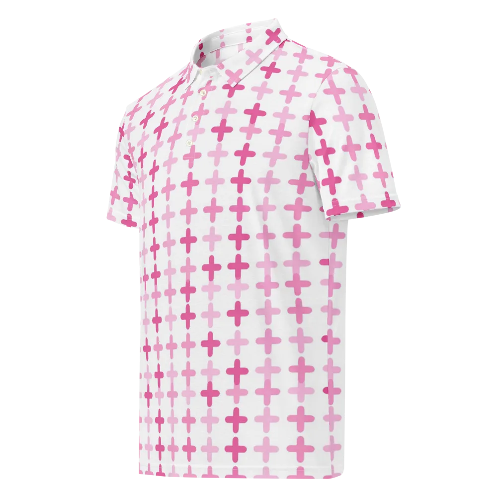 Candy Crosses on Men's Slim Fit Polo Shirt — Left Front