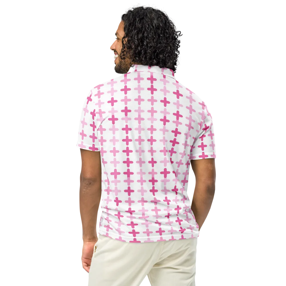 Candy Crosses on Men's Slim Fit Polo Shirt — Back