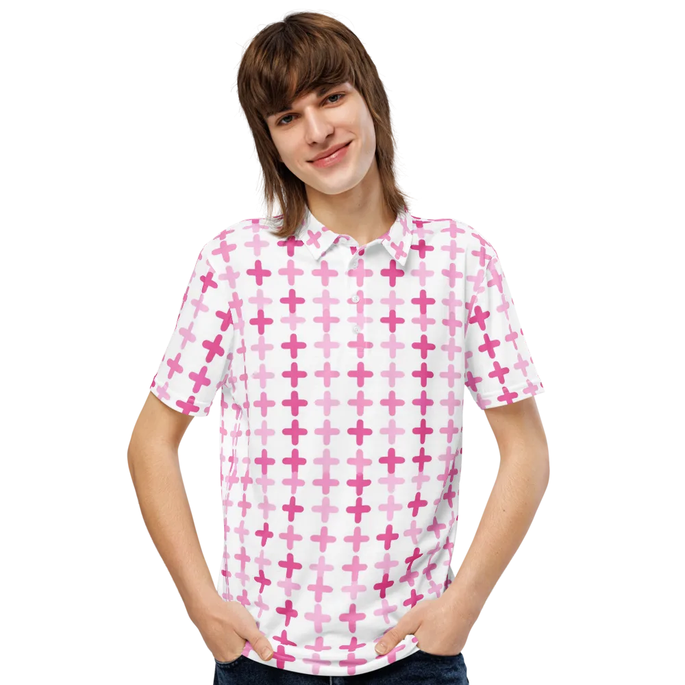 Candy Crosses on Men's Slim Fit Polo Shirt — Front