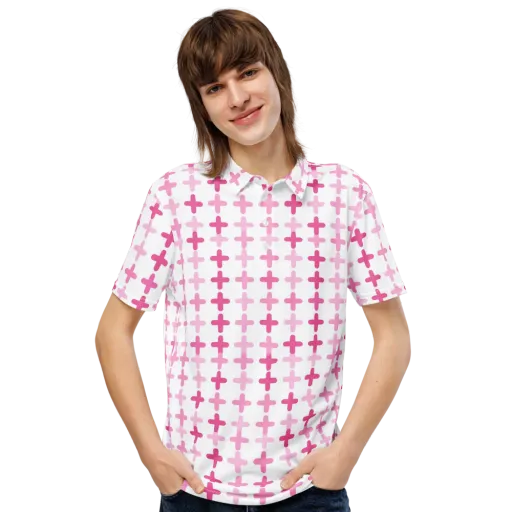 Candy Crosses on a Men's Slim Fit Polo Shirt