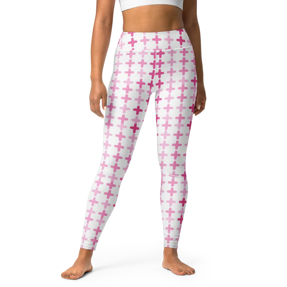 Candy Crosses on Yoga Leggings — Front