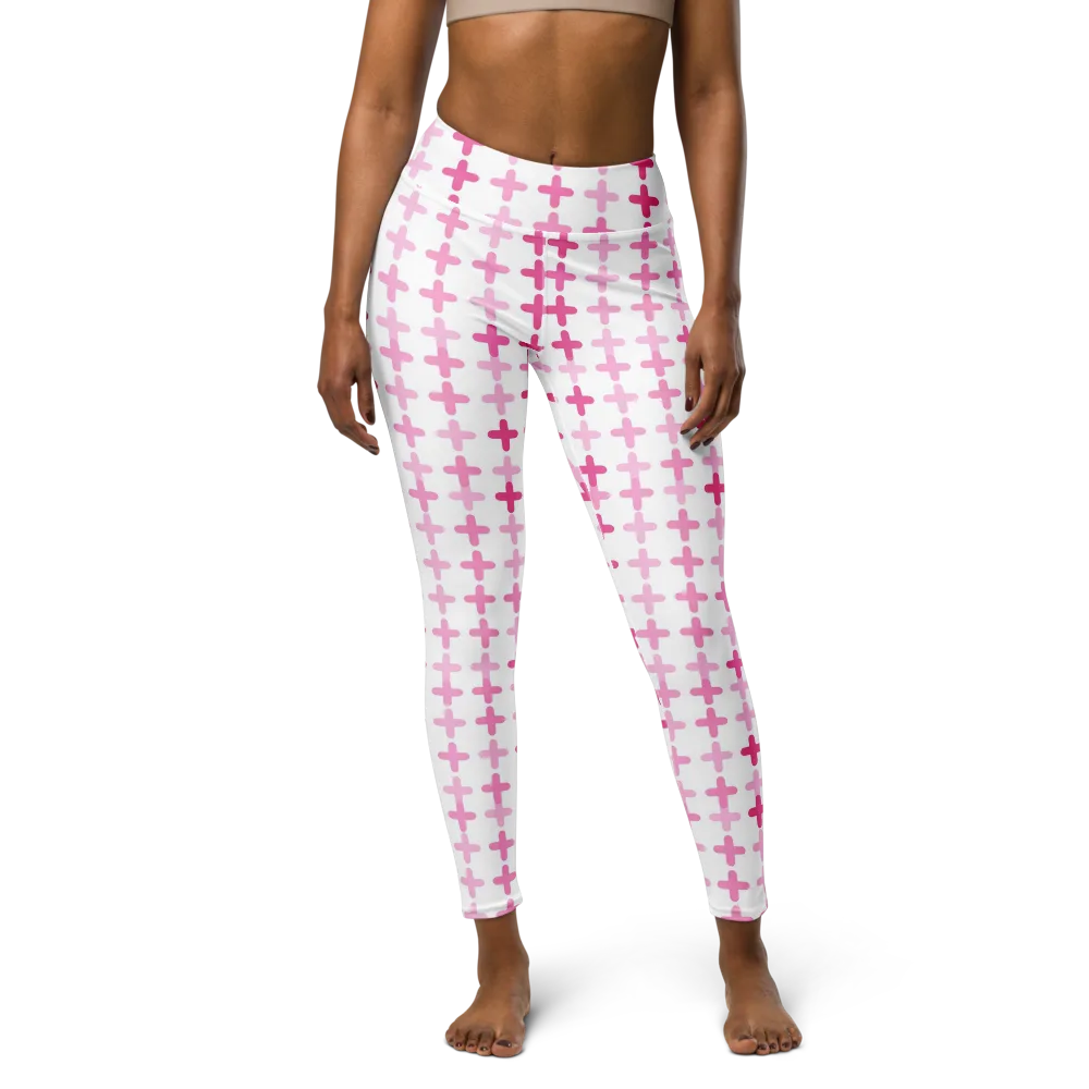 Candy Crosses on Yoga Leggings — Front