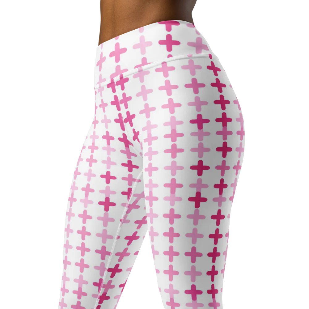 Candy Crosses on Yoga Leggings — Left Front