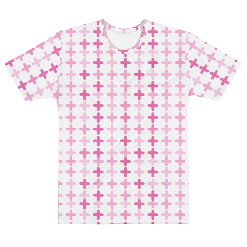 Candy Crosses on Men's Cotton Crew Neck T-Shirt — Front