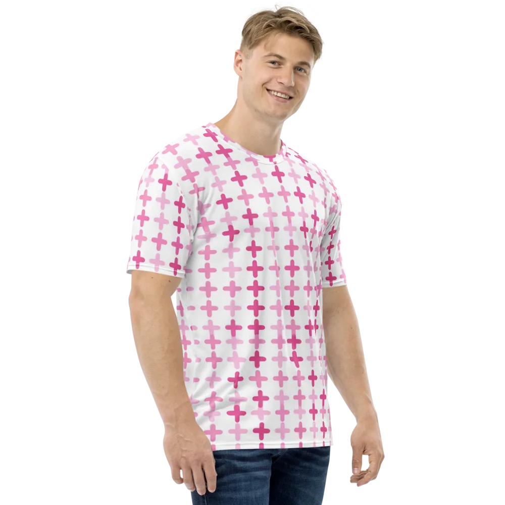 Candy Crosses on Men's Crew Neck T-Shirt — Right