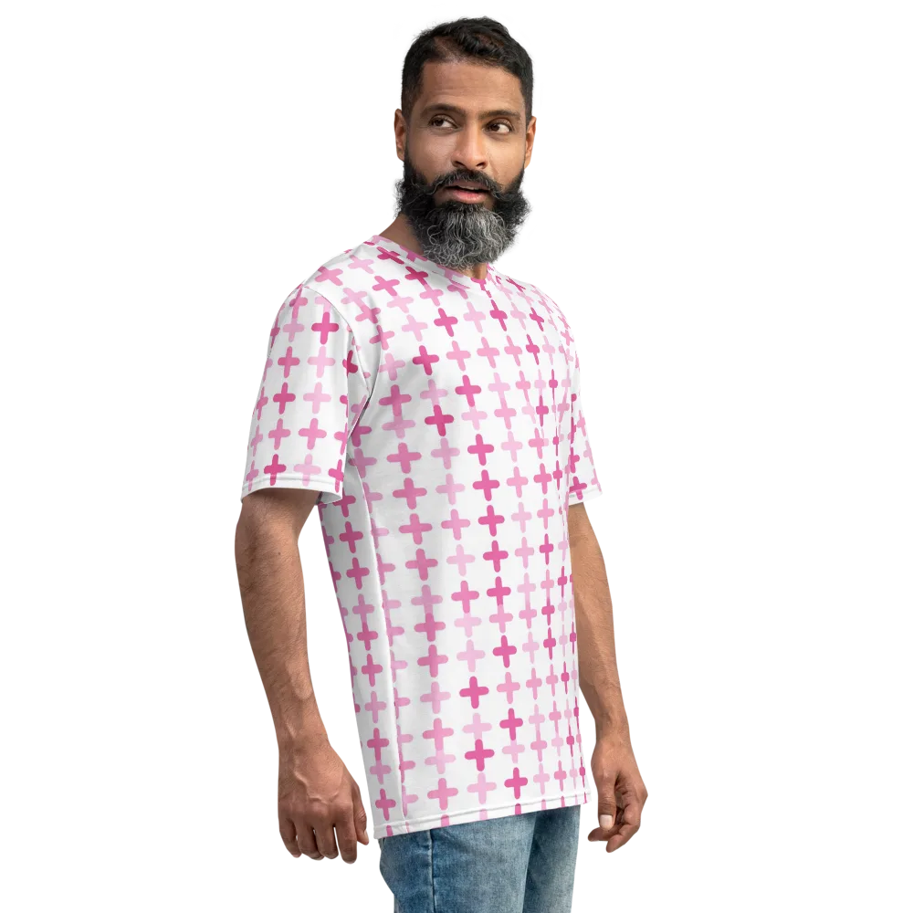 Candy Crosses on Men's Crew Neck T-Shirt — Right