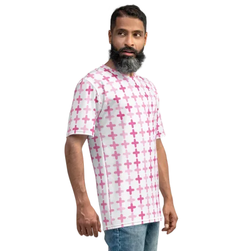 Candy Crosses on a Men's Crew Neck T-Shirt