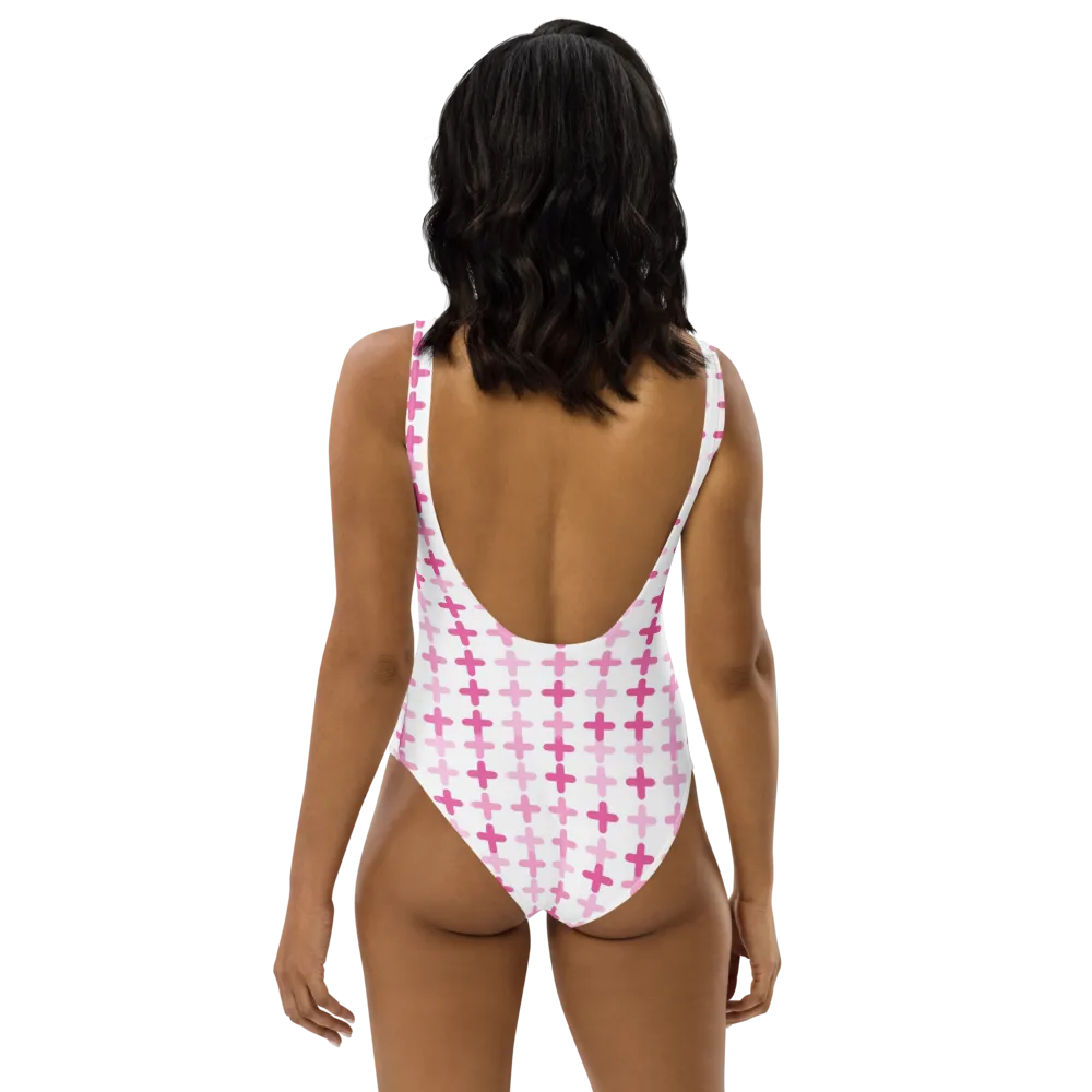 Candy Crosses on One-Piece Swimsuit — Back