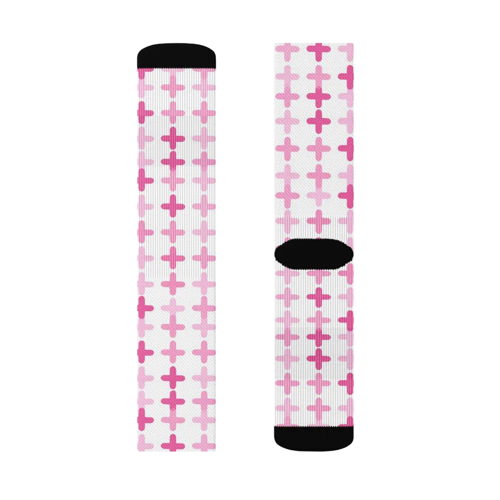 Candy Crosses on Socks — Left Sock