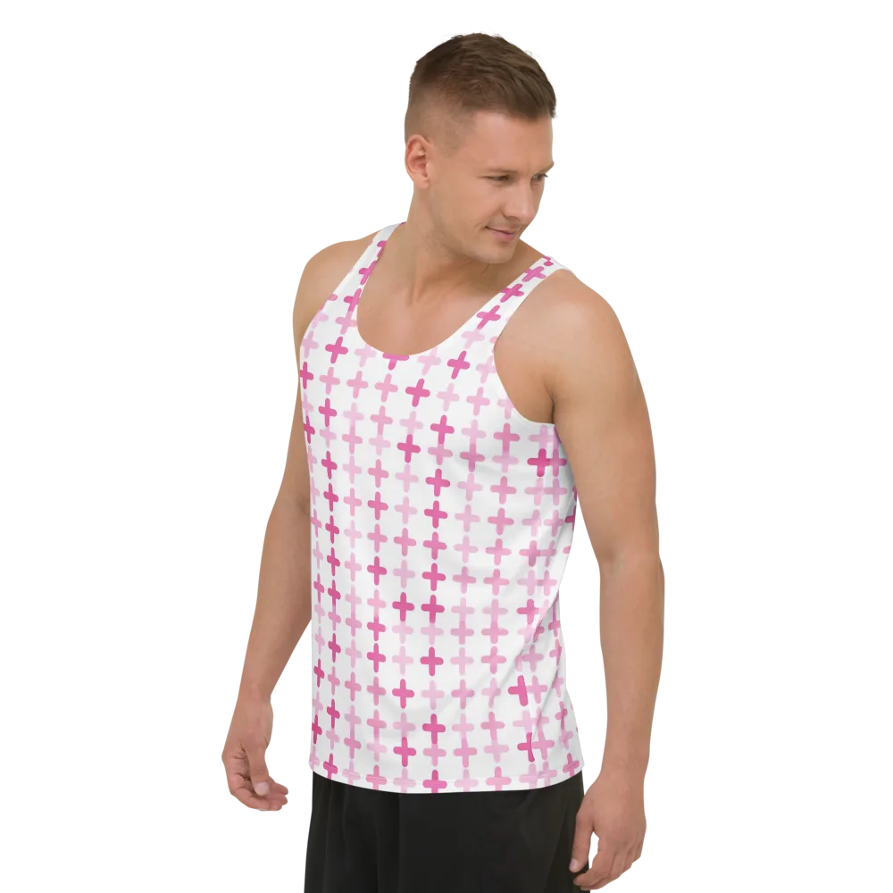 Candy Crosses on Men's Tank Top — Left Front