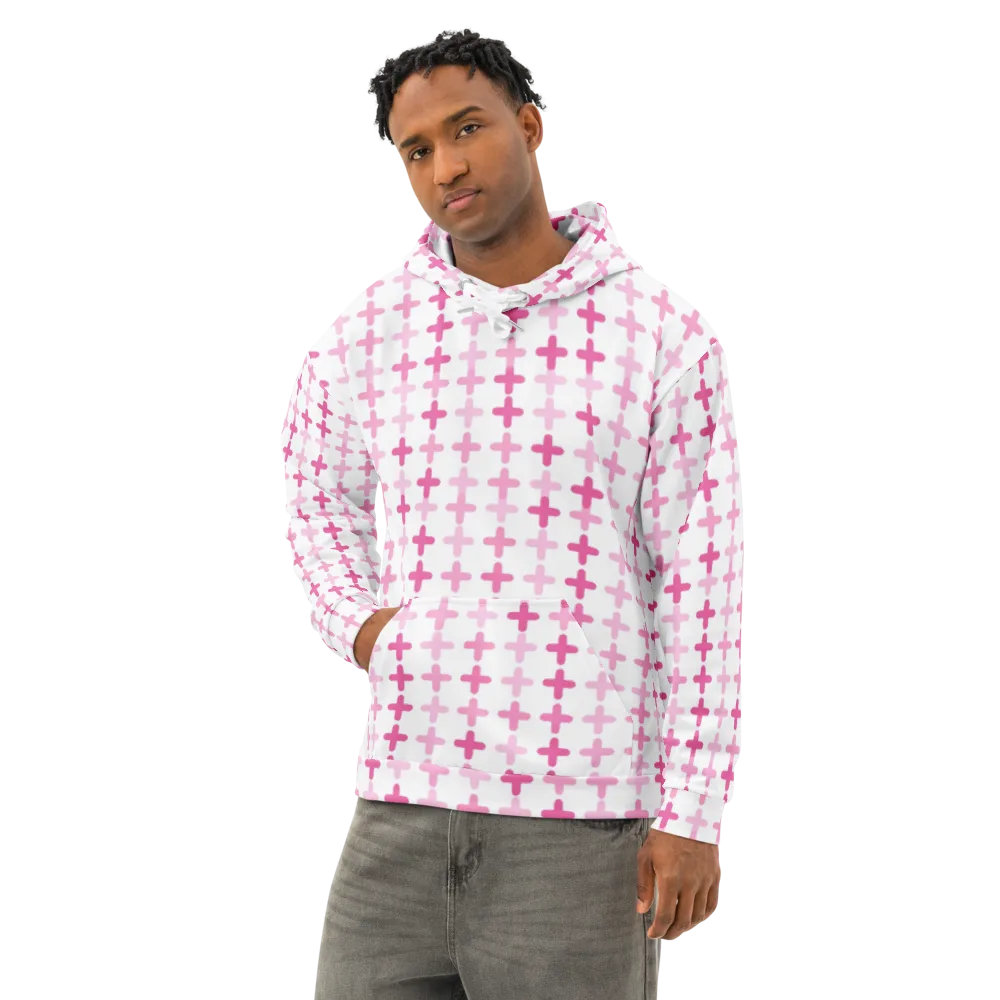 Candy Crosses on Cotton Hoodie — Left Front