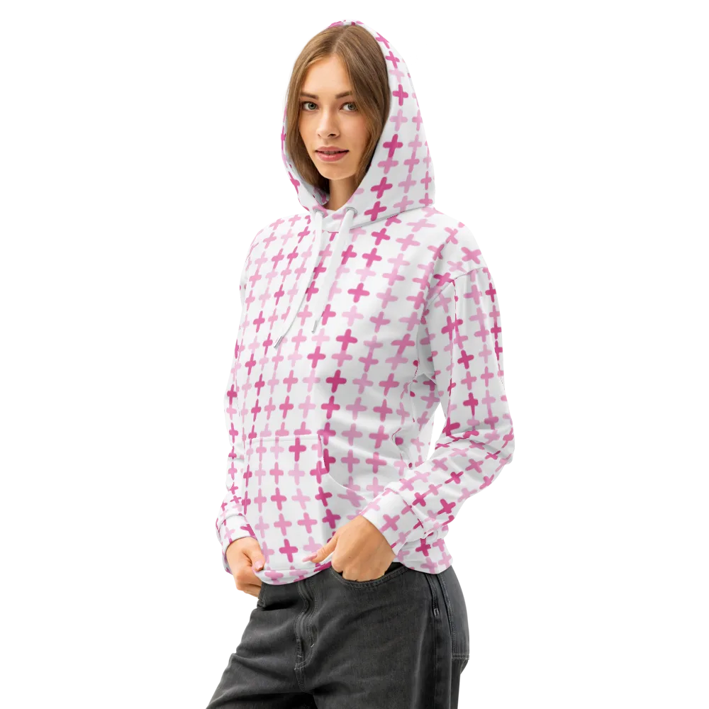Candy Crosses on Cotton Hoodie — Left Front