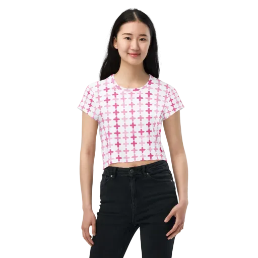 Candy Crosses on a Crop Tee