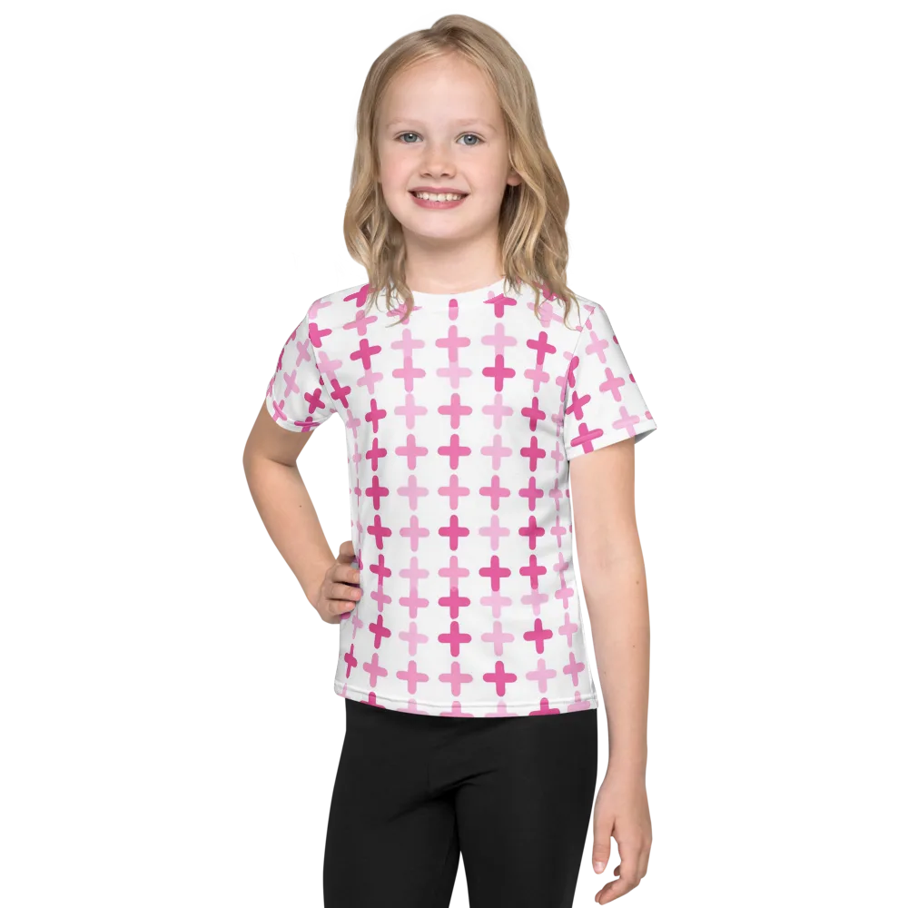 Candy Crosses on Kids Crew Neck T-Shirt — Front