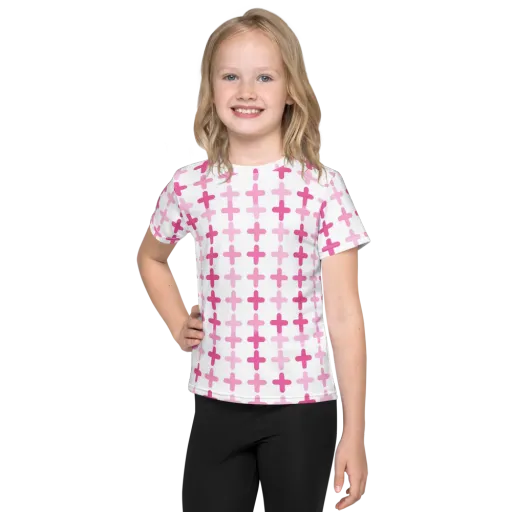 Candy Crosses on a Kids Crew Neck T-Shirt
