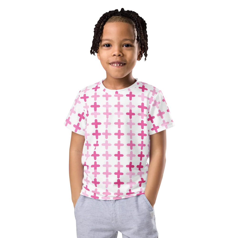 Candy Crosses on Kids Crew Neck T-Shirt — Front