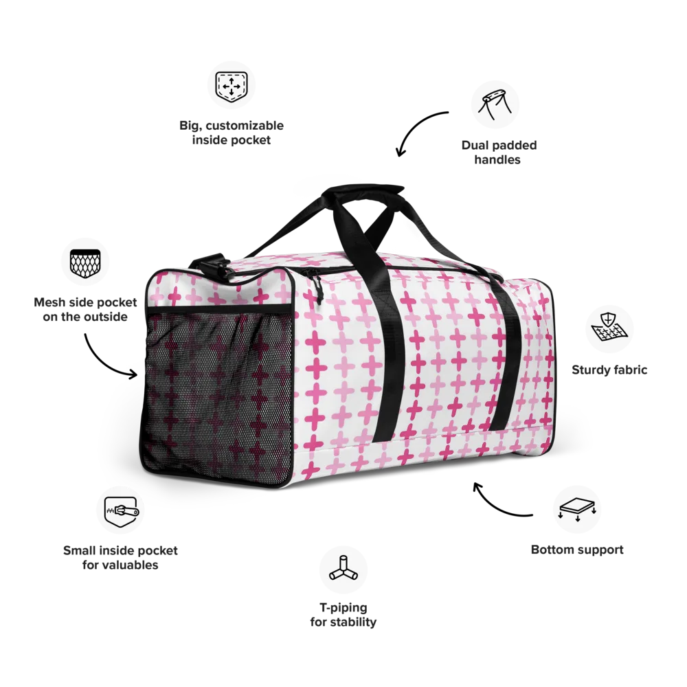 Candy Crosses on Duffle Bag — Right Front