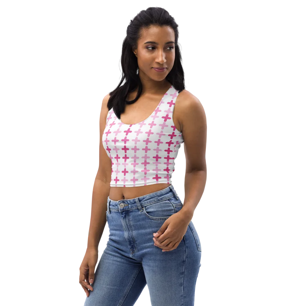 Candy Crosses on Crop Top — Left Front