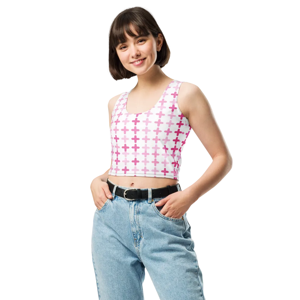 Candy Crosses on Crop Top — Front