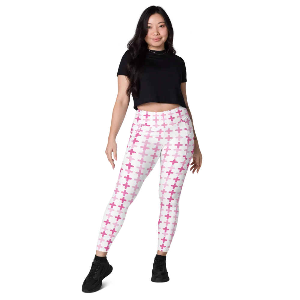 Candy Crosses on Leggings with Pockets — Front