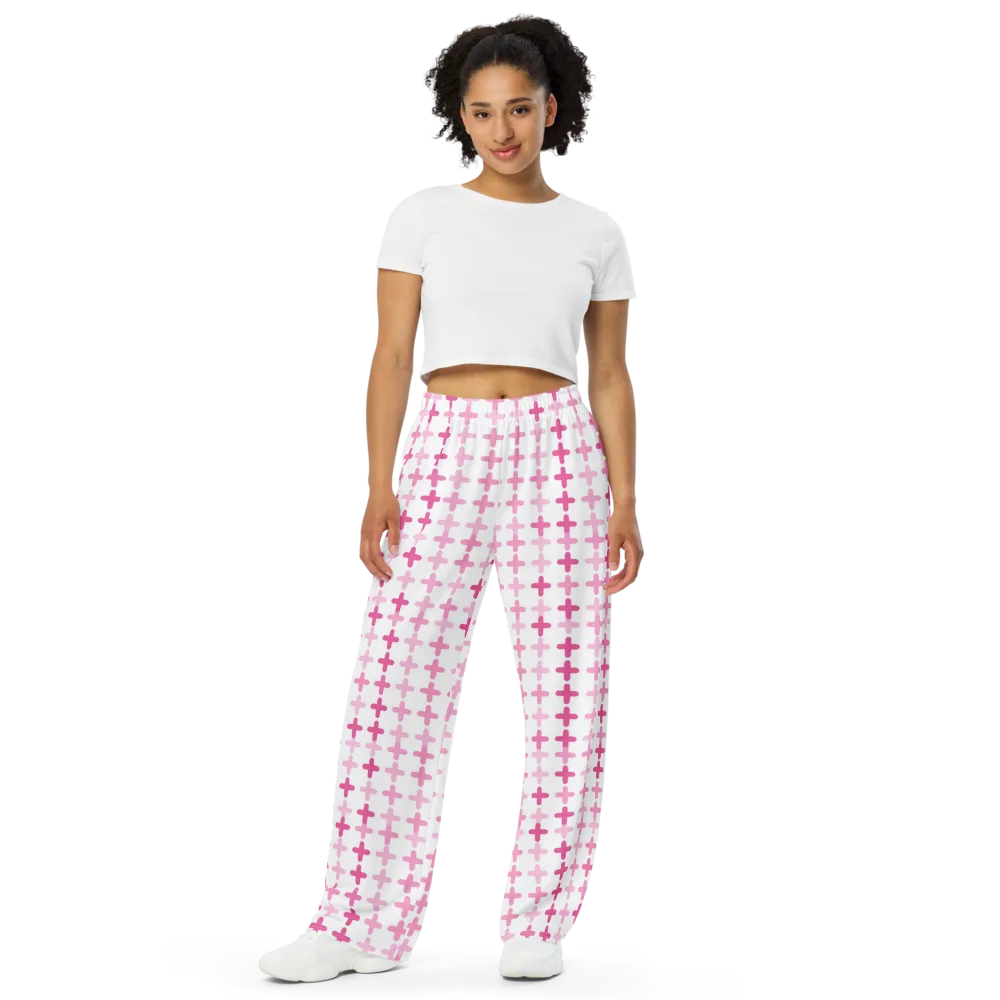 Candy Crosses on Wide-Leg Pants — Front