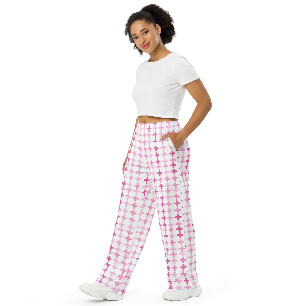 Candy Crosses on Wide-Leg Pants — Left Front
