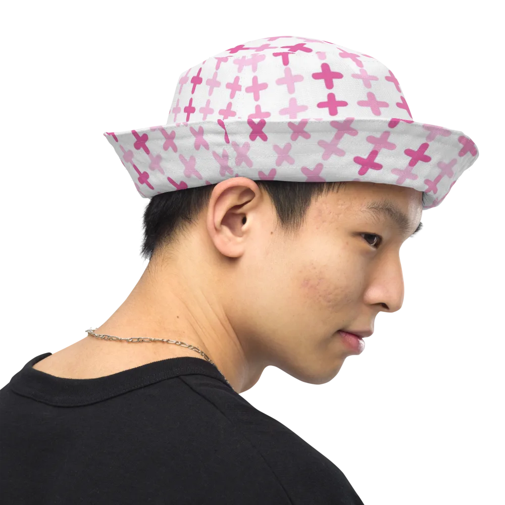 Candy Crosses on Reversible Bucket Hat — Right Outside