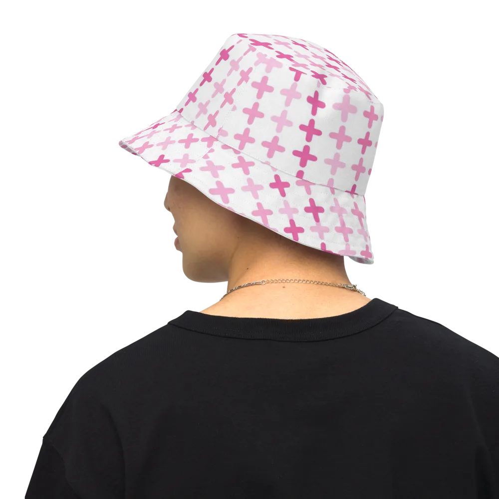 Candy Crosses on Reversible Bucket Hat — Back Inside