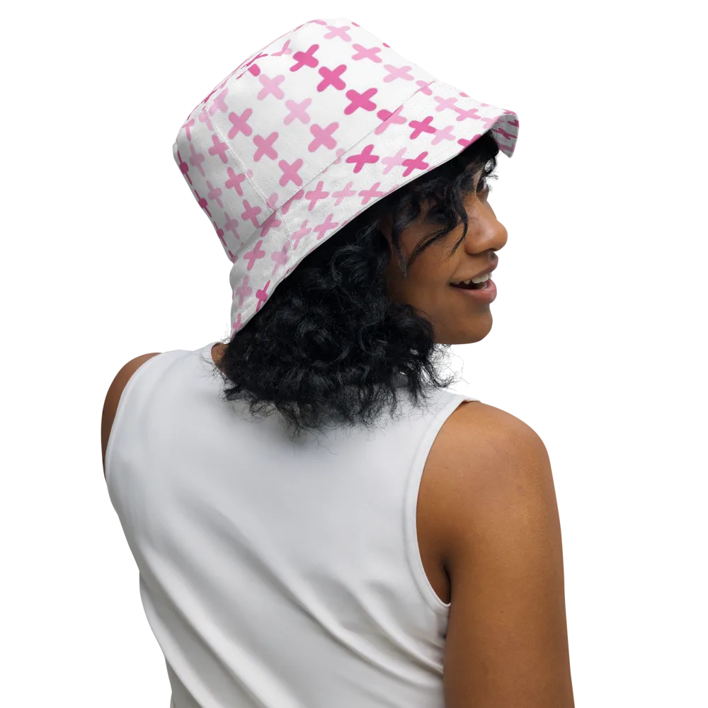 Candy Crosses on Reversible Bucket Hat — Right Outside