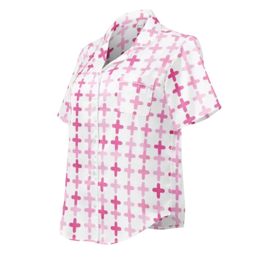 Candy Crosses on a Women's Short Sleeve Pajama Top