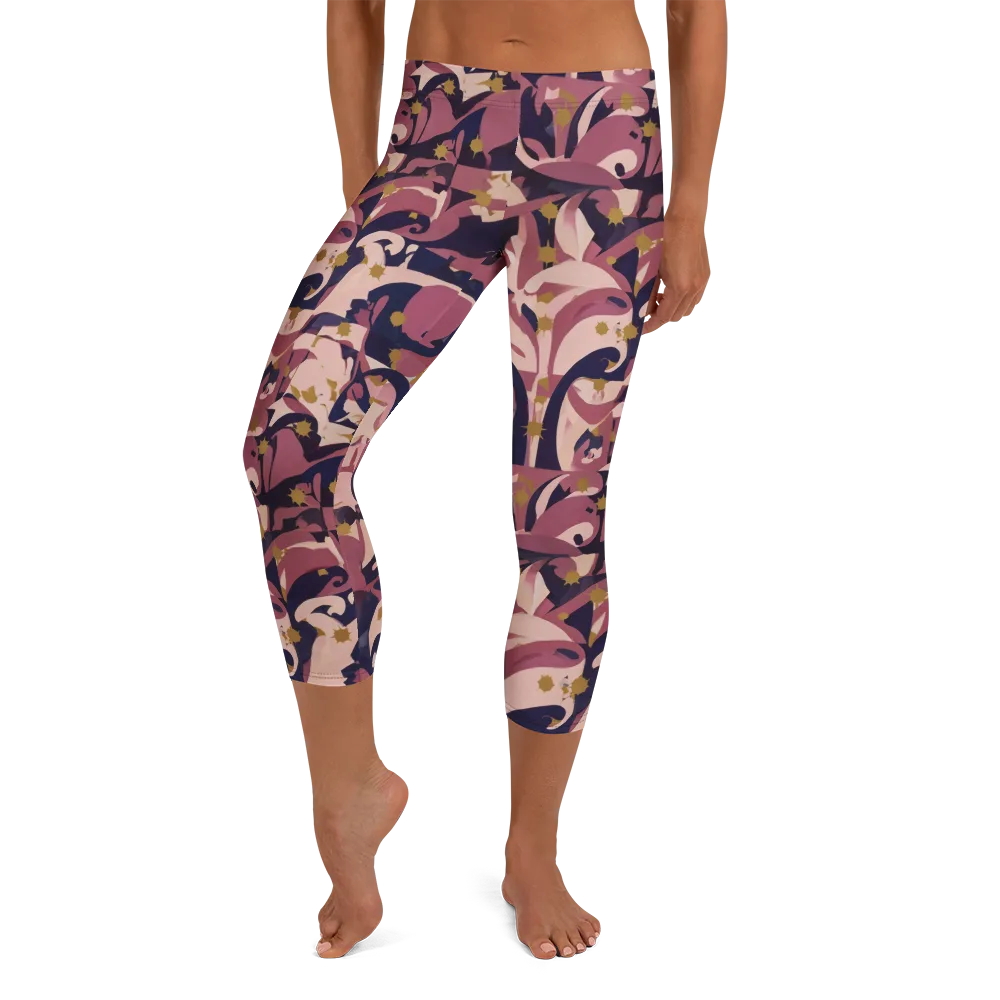 Plum Petal on Capri Leggings — Front