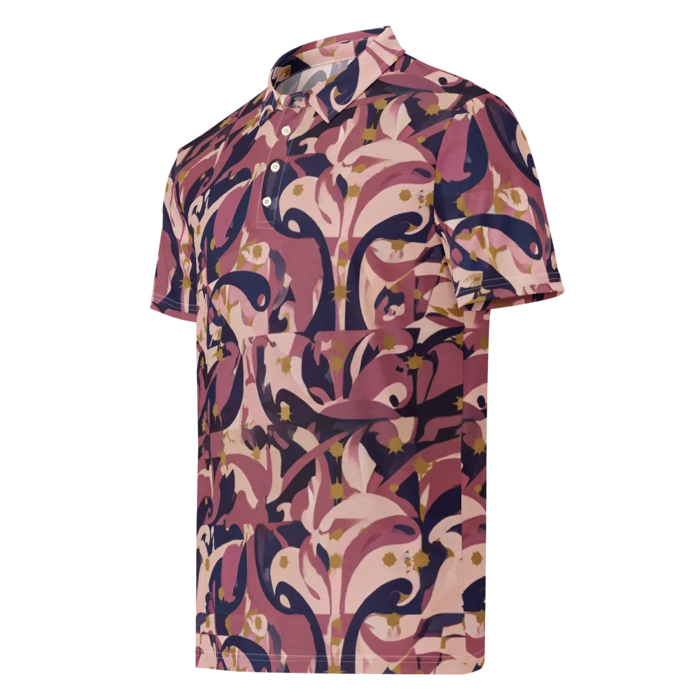 Plum Petal on Men's Slim Fit Polo Shirt — Left Front