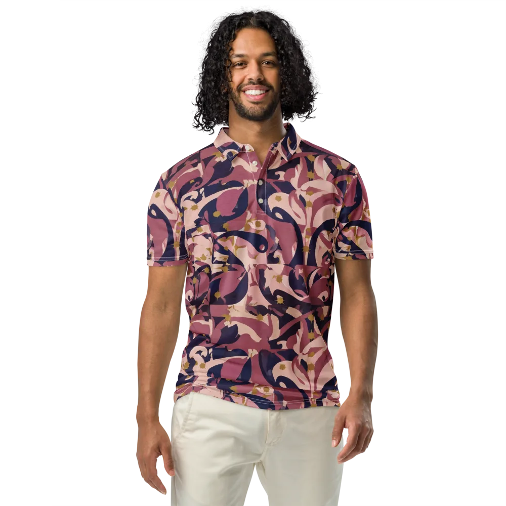 Plum Petal on Men's Slim Fit Polo Shirt — Front