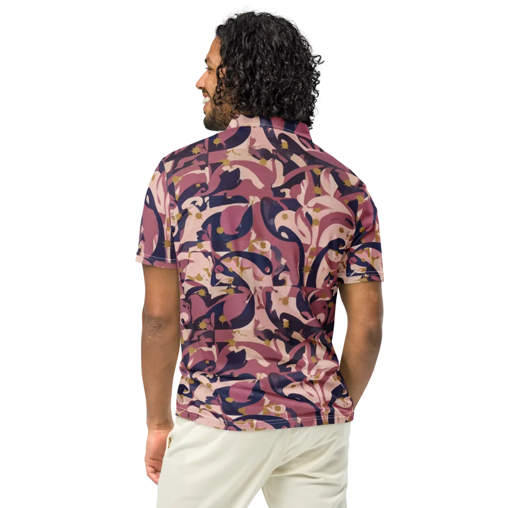 Plum Petal on Men's Slim Fit Polo Shirt — Back