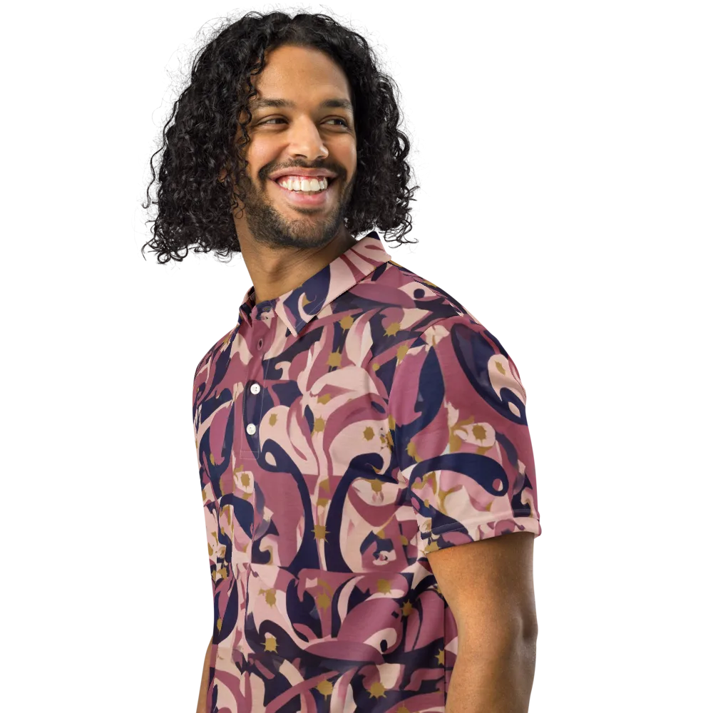 Plum Petal on Men's Slim Fit Polo Shirt — Left Front