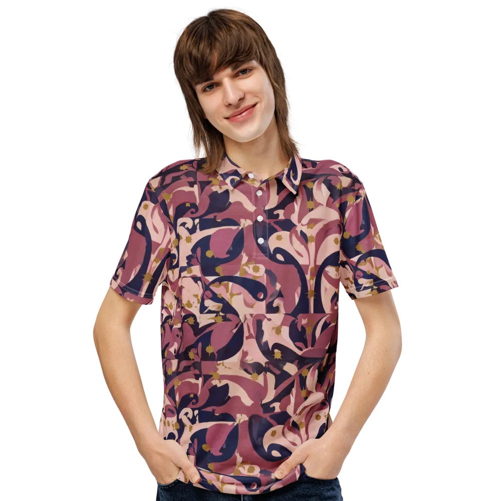 Plum Petal on Men's Slim Fit Polo Shirt — Front