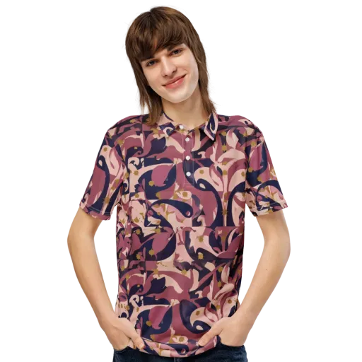 Plum Petal on a Men's Slim Fit Polo Shirt