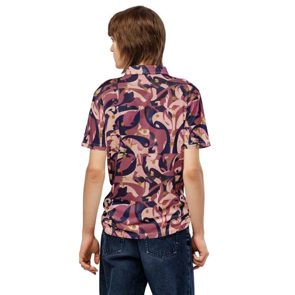 Plum Petal on Men's Slim Fit Polo Shirt — Back
