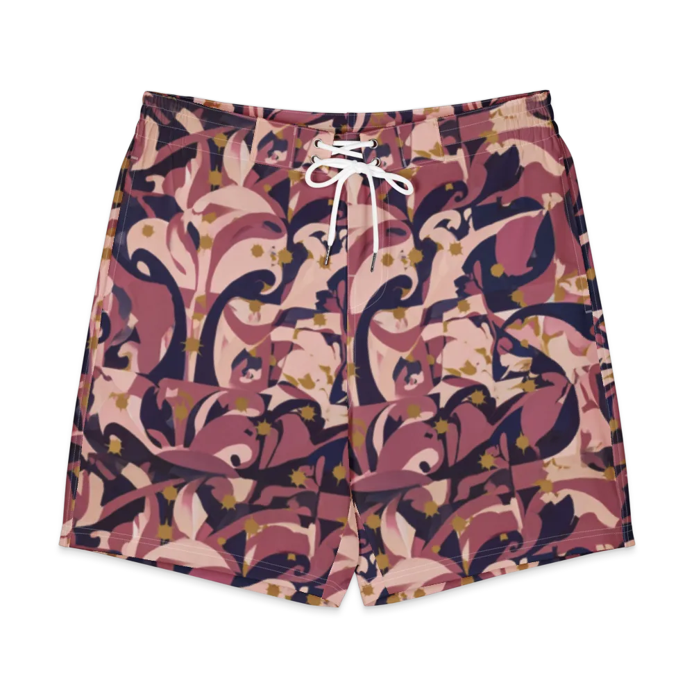 Plum Petal on Men's Board Shorts — Front