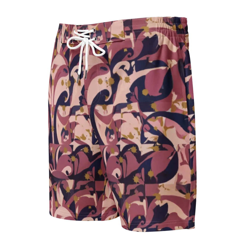 Plum Petal on Men's Board Shorts — Front