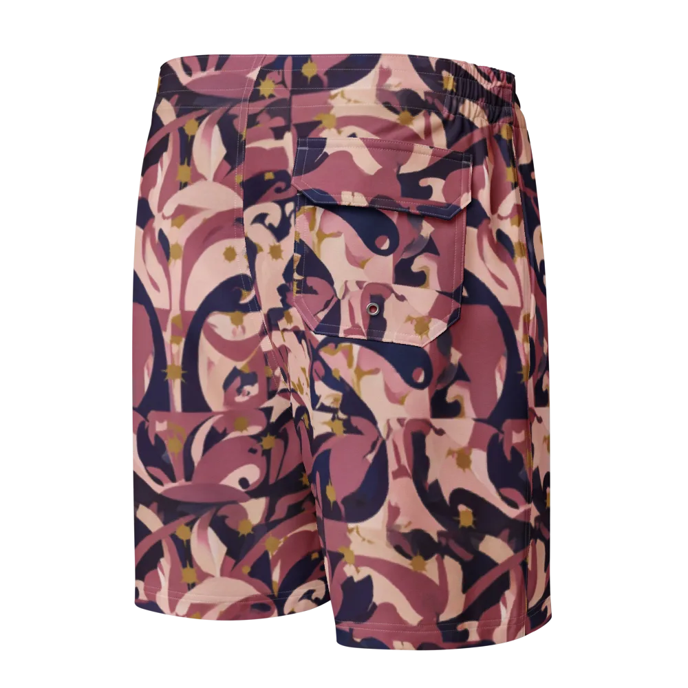 Plum Petal on Men's Board Shorts — Back