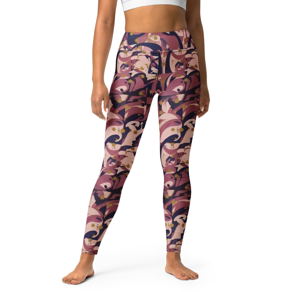 Plum Petal on Yoga Leggings — Front
