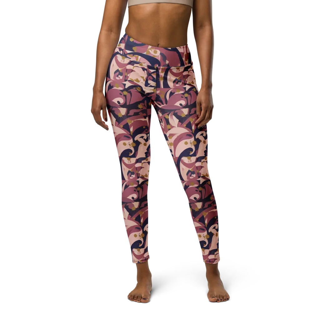 Plum Petal on Yoga Leggings — Front