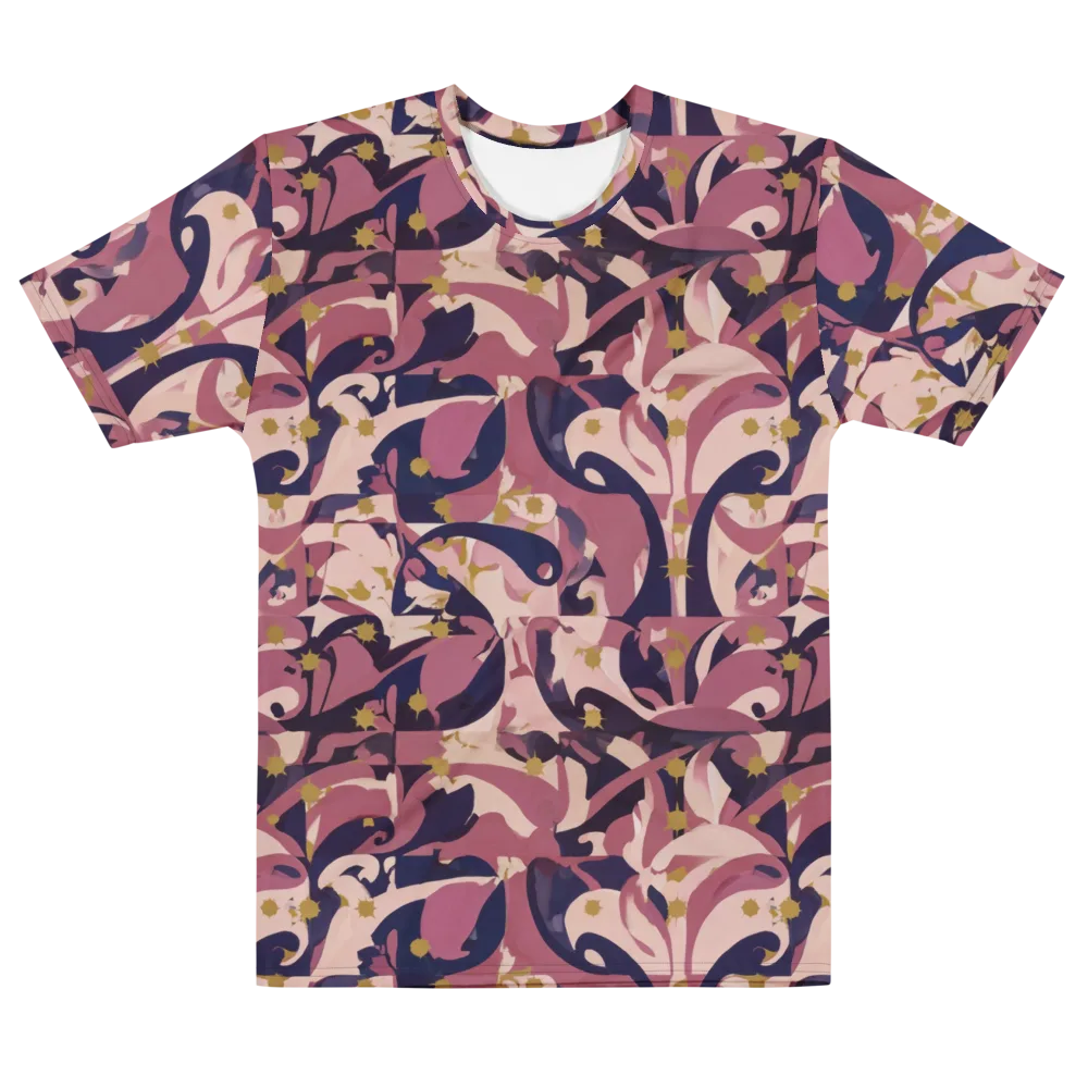 Plum Petal on Men's Cotton Crew Neck T-Shirt — Front