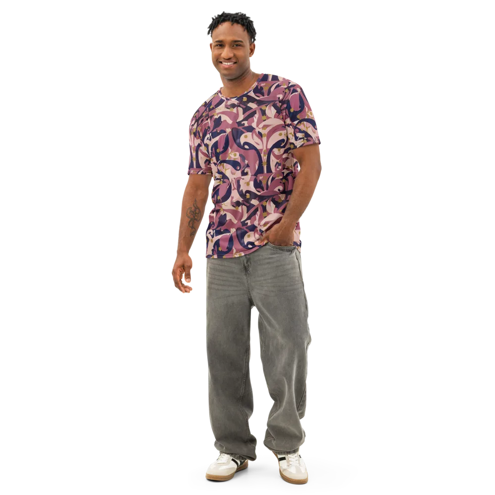 Plum Petal on Men's Cotton Crew Neck T-Shirt — Front