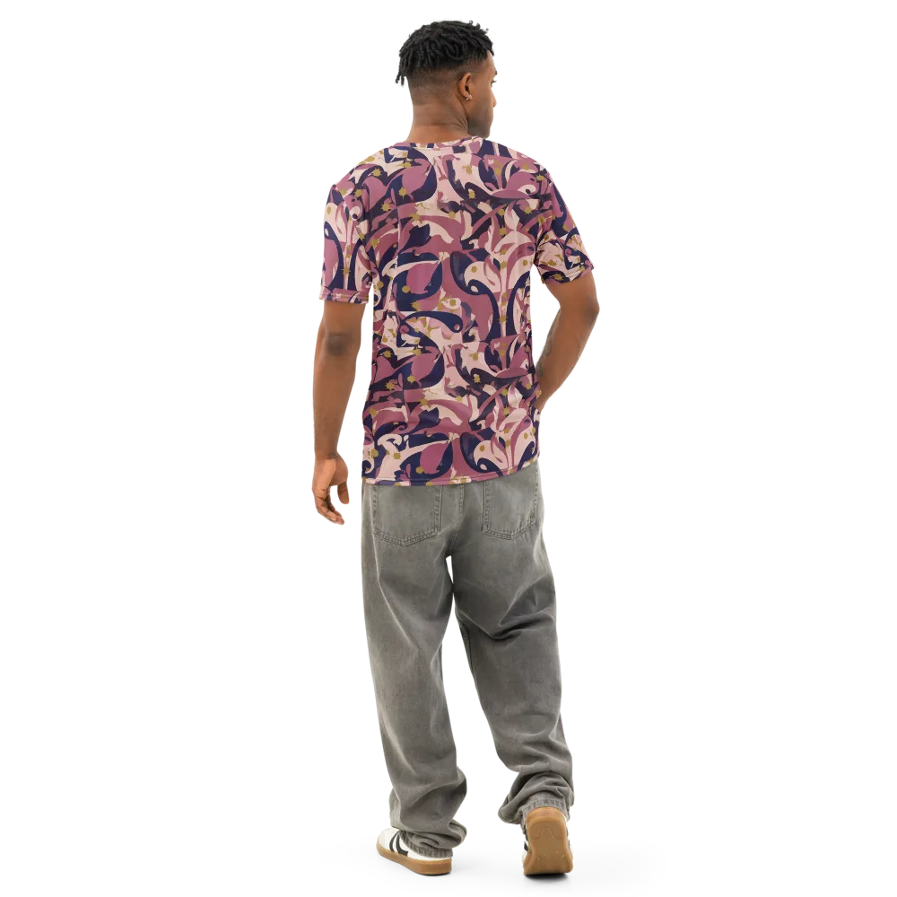 Plum Petal on Men's Cotton Crew Neck T-Shirt — Back